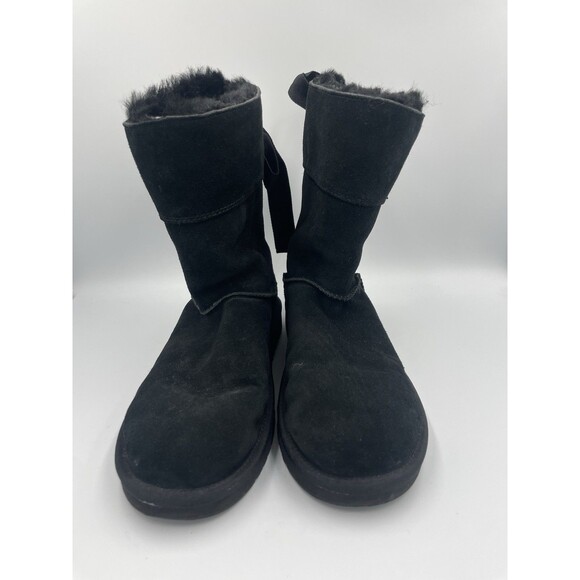 Koolaburra by Ugg Andrah Mid Calf Suede Faux Fur Lined Boots Womens Sz 8 Black - Picture 4 of 9